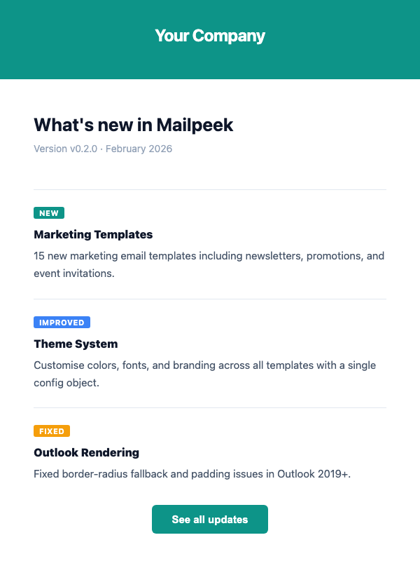 Product Update