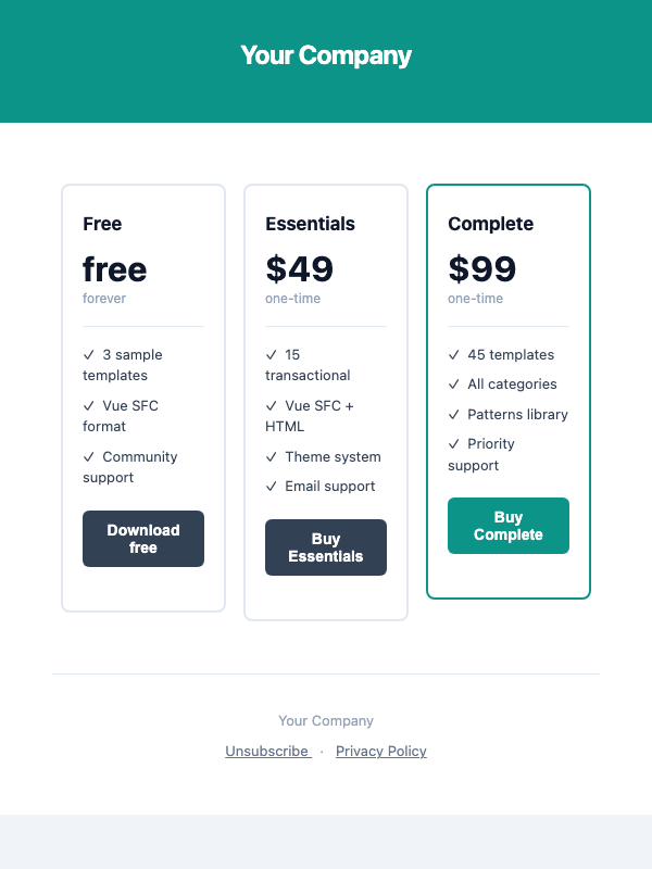 Pricing (3-col)